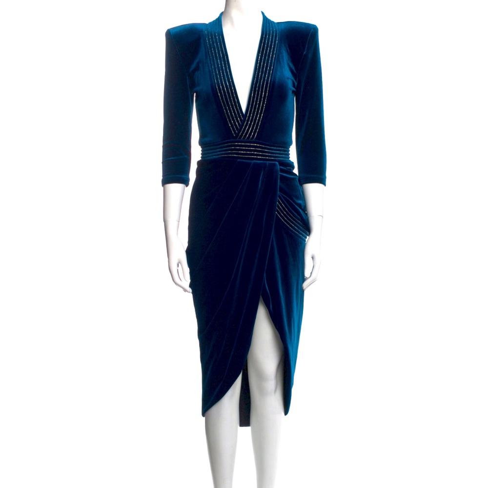 Zhivago - Navy Velvet Dress Size S (4)